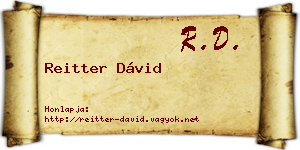 Reitter Dávid névjegykártya